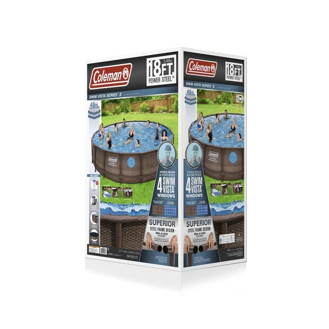 Coleman® 18′ x 48″ Power Steel Swim Vista Series II Swimming Pool Set