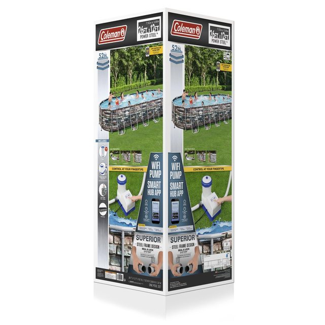 Coleman® 26 ft. x 52 in. Power Steel Oval Above Ground Pool Set