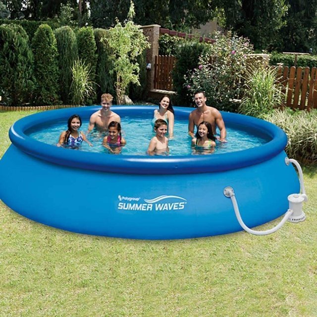 Summer Waves® 13 ft. x 33 in. Quick Set Inflatable Above Ground Pool with Filter Pump