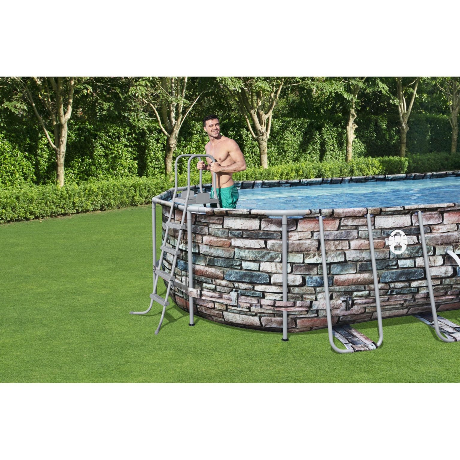 Coleman® 26′ x 52″ Power Steel Oval Above Ground Pool Set Quad City Pools