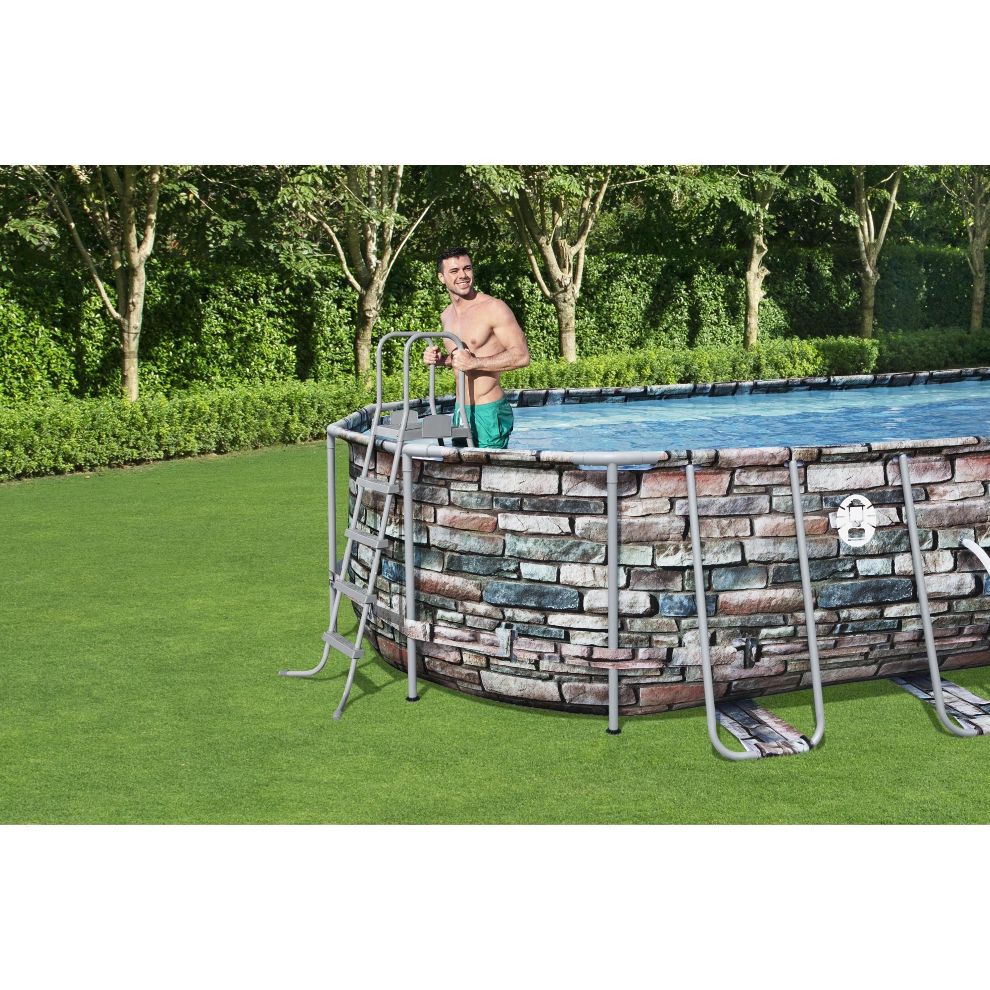 Coleman® 26′ x 52″ Power Steel Oval Above Ground Pool Set | Quad City Pools