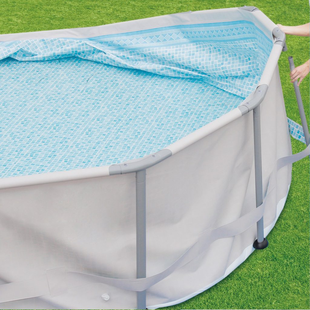 Summer Waves® 14′ x 42″ Elite Frame Pool with Filter Pump, Cover, and