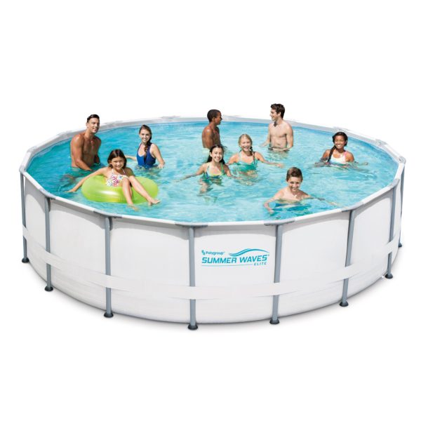 Summer Waves® 16′ x 48″ Elite Frame Pool with Filter Pump, Cover, and Ladder